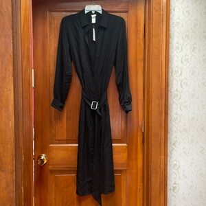 Belted Maxi Shirt dress